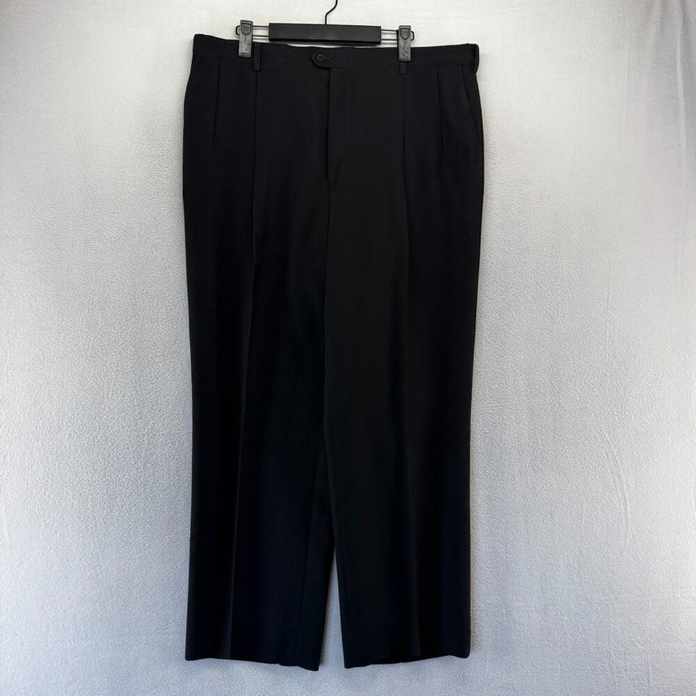 Vintage Sansabelt Dress pants Men's 36x29 Black Baggy Pleated Flowy Talon 70s